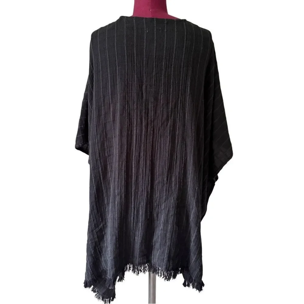 NEW Aerie Textured Cape Swim Cover Up‎ One Size Black Boho